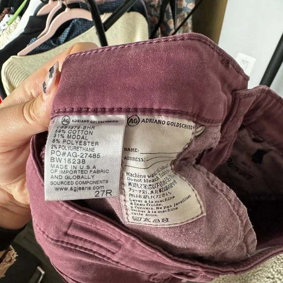 FINAL CHANCE AG Adriano Goldschmied Farrah High Waist Skinny Jeans in burgundy - Picture 8 of 9